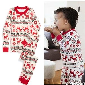 Hanna Andersson Holiday Reindeer Organic Cotton 2pc PJs infant pajamas